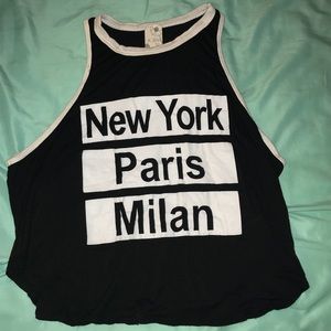 Black Sleeveless Crop Top